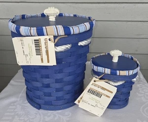 Paar Longaberger blaue Maritim Eimer Kanister - Bild 1 von 6