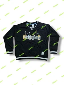 2025 DISNEYLAND HER UNIVERSE MARQUEE SIGN BLACK V NECK PULLOVER SWEATSHIRT - Picture 1 of 4