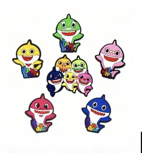 Baby Shark Kids Children’s Tv Show Croc Shoe Charms Set of 6 - Picture 1 of 1