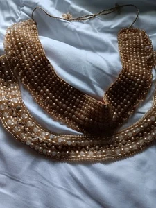 Vintage handgefertigt Kunstperlen Mode Halsband Halsband Menge 2 Stück Haken Schleife - Bild 1 von 5