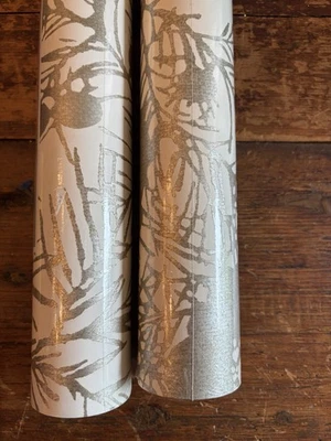 2 Rolls ROMO UK Lomasi Oyster W396/02 Vinyl Wallpaper Arbor 10.05m 69cm Gold MCM - Image 1 of 4