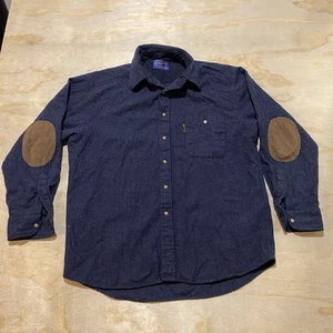Pendleton Herren Hemd aus reiner Schurwolle Blau Größe L Ellenbogen Patches - Bild 1 von 5