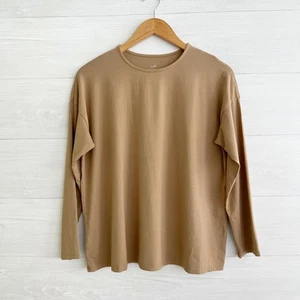 J.Jill - Tan Luxe Supima Long sleeve tee shirt, M Petite - Picture 1 of 5