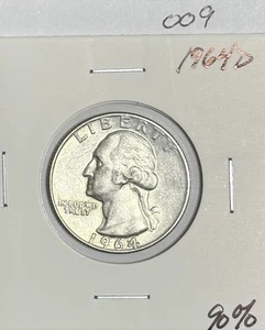 1964 D Washington Quarter 90% Silver -009 - Picture 1 of 2