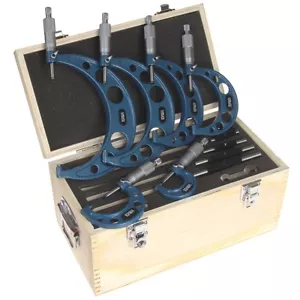 TÜRLEN 0-6"/0.0001" Premium Outside Micrometer Set Machinist Tool Carbide Tips - Picture 1 of 5