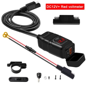 12V Dual USB Motorrad Lenker Buchse Steckdose Ladegerät mit Schalter Wasserdicht - Zdjęcie 1 z 16