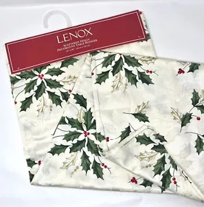 LENOX HOLIDAY SCATTERED HOLLY CHRISTMAS TABLE RUNNER 14" X 90" NEW - Picture 1 of 2