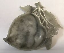 Antique Chinese Carved Gray Soapstone Heart and Flowers Dish Exquisite Details