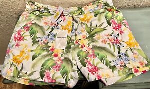 Tommy Bahama Breezy Blooms Easy Shorts Women's Size L Floral Island Soft NWT