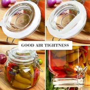12PCS Transparent Silicone Gasket Airtight Rubber Seals Rings For Mason Jar Lids - Picture 1 of 7