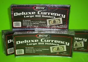 200 BILLETES GRANDES SEMIRRÍGIDOS PORTAMONEDAS DE LUJO, TIENE EE. UU. Y OTRAS MONEDAS - Imagen 1 de 3