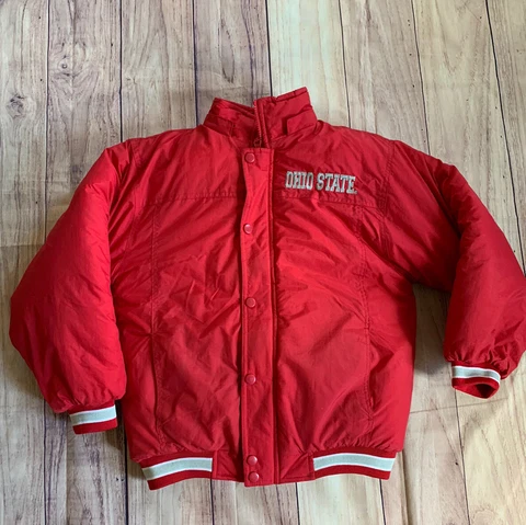 Vintage Ohio State Buckeyes Jacket Youth Size 10/12 Puffer Coat Cover