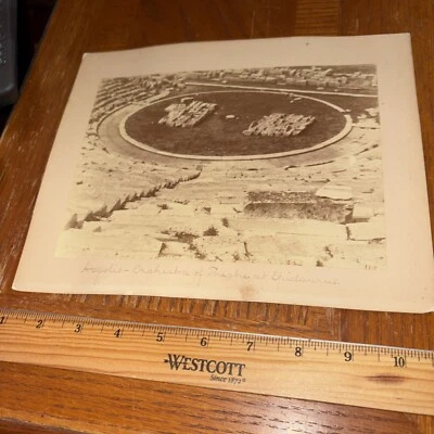Vintage Epidauros Theatre Orchestra Ruins Mounted Photo Polycleitos the Younger - Image 1 of 3