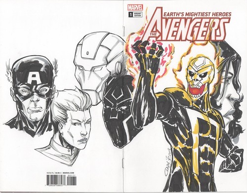 Avengers #1, 2018 Ghost Rider Ink & Marker Illustration by Cordy Jr. | eBay