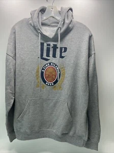 Sudadera con Capucha Miller Lite A Fine Pilsner Beer Crest Gris con Cordón - Grande - ¡Bonita! - Imagen 1 de 12