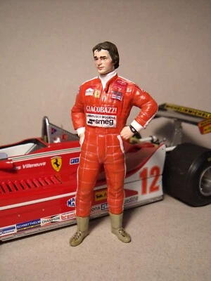 1/18 FIGURE GILLES VILLENEUVE FERRARI  VROOM PAINTED  EXOTO  MATTEL  GP REPLICAS - Image 1 of 4