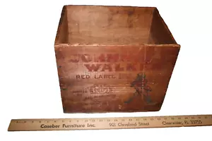Johnnie Walker Whiskey Schwalbenschwanz Holzkiste 12 Flaschen Whisky selten Vintage 1958 Dekor - Bild 1 von 5
