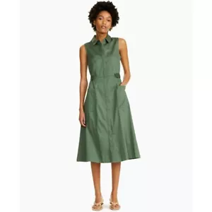 Alfani Women's Size 20W Green Utility Collared Button-Down Midi Dress NWT - Picture 1 of 4