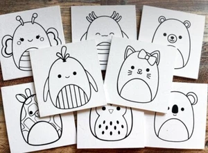 Painting canvas set - kids party art activity birthday sqyishmallows inspired - Picture 1 of 2