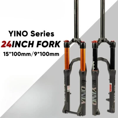 24Inch XC AM MTB Bicycle Air Suspension Fork Travel 140mm 28.6mm Thru Axle/QR - Image 1 of 4