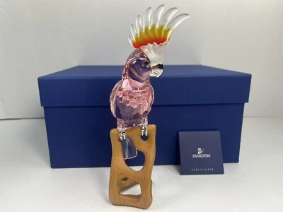 "Estatuilla de loro cacatúa Swarovski 718565 retirada 9"" de alto con caja y certificado de autenticidad" Foto 1 de 4