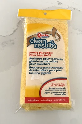 Quickie Clean Results Jumbo Microfiber Floor Mop Refill Cleans Tile & Hardwood - Image 1 of 3