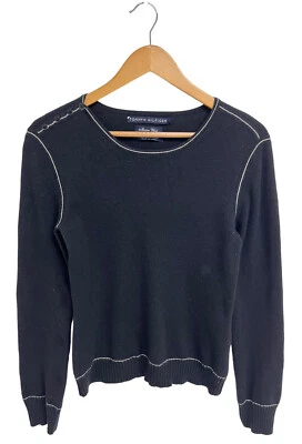 Suéter suéter de lana negro manga larga Tommy Hilfiger para mujer talla M Foto 1 de 4