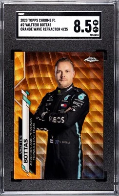 Topps Chrome Formula F1 2020 Valteri Bottas Orange Wave Portrait /25 Mercedes - Image 1 of 2