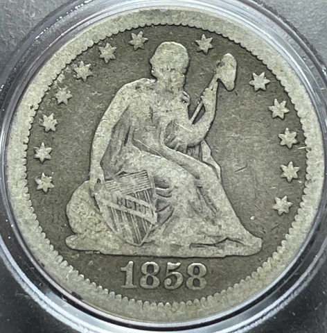 1858 Seated Liberty Quarter Fine Cover