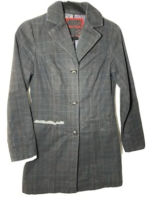 Free People Women's Gray Plaid Blazer Paisley Stripe Tail Size 2 - Image 1 of 4