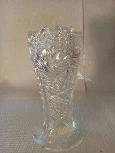 Vintage Imperial Iridescent Glass Hobstar Vase - Picture 1 of 3