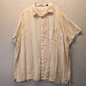 Tasso Elba Island Shirt Mens 3XLT Tall Linen/Cotton Button Striped Short Sleeve - Picture 1 of 6