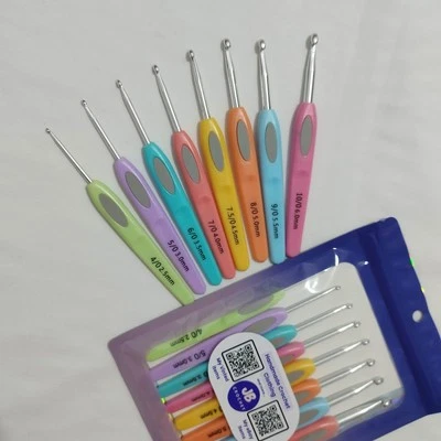 JB CROCHET Ergonomic Crochet Hooks/Needles 8pc Set Soft Touch Easy Grip, Inspired by Clover