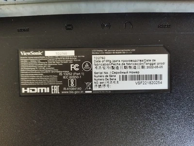 ViewSonic TD2760 , multi point touch screen, 27", used  very little used - Image 1 of 4