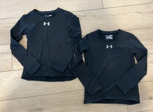 Under Armour LOT OF 2 Girls Cold Gear Base Layer Black Long Sleeve - YOUTH SMALL - Picture 1 of 4