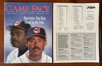 Vintage 1994 Cleveland Indians Game Face Scorebook, Murray & Martinez v Brewers - Image 1 of 3