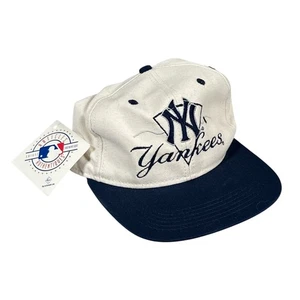 NWT Vintage 90s Deadstock #1 Apparel K Brand New York Yankees Drawstring Hat - Picture 1 of 8