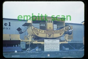 Original Slide, B&O Imlay Coach on Flat Car for Chicago Railroad Fair, 1948 - Picture 1 of 1