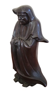 Cerámica Bizen japonesa Daruma Bodhidharma estatua budismo - FIRMADA A MANO Foto 1 de 4