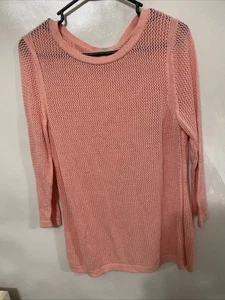 Maglione maglia aperta Talbots - pesca - donna taglia large - ottime condizioni! - Foto 1 di 7