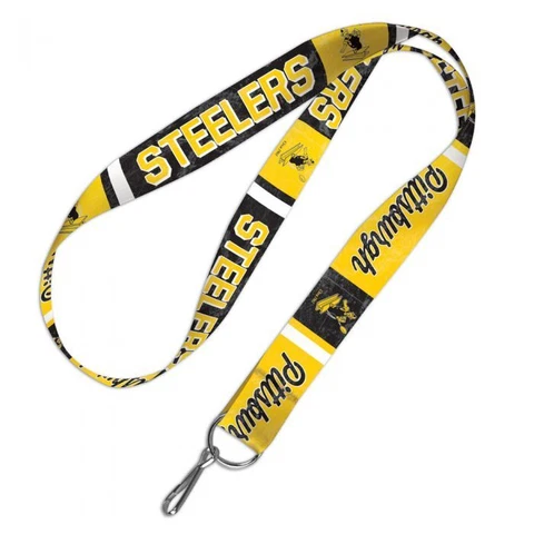 PITTSBURGH STEELERS LANYARD KEY CHAIN 1" WIDE 20" LONG NFL LICENSED Cover