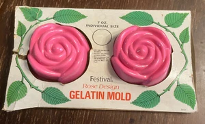 Vintage Festival Rose Design Gelatin 7 Oz Molds In Original Package - Picture 1 of 2