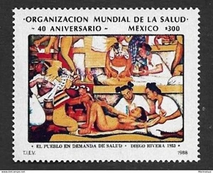 SKV) 1988 Mexico, 40th Anniversary of the WHO. Paintings by Diego Rivera, The pe - Picture 1 of 1