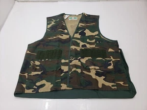 Game Winner Sportswear Hunting Vest Padded Shoulder Canvas Camo Size L Vintage - Picture 1 of 9