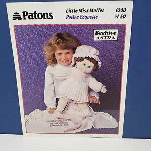 PATONS Crocket Doll Clothing Pattern LITTLE MISS MUFFET 1985 Vintage - Picture 1 of 2