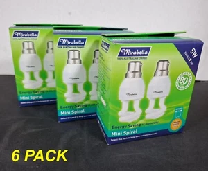 6 x 5W Warm White Light Globes Bulbs Lamps 2700K B22 Bayonet CFL Compact Fluoro - Picture 1 of 3