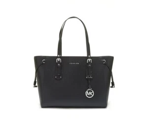 Michael Kors Voyager Medium Leather Tote – Black - Picture 1 of 6