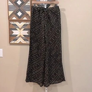 Vintage Ralph Lauren Boho bedruckte Leinenhose weites Bein Small - Bild 1 von 10