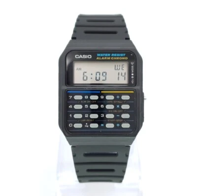 NOS CASIO CA-55 CALCULATOR WR ALARM CHRONO VINTAGE DIGITAL WATCH KOREA 1984 - Image 1 of 4