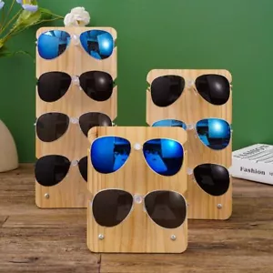 Frame Tray Eyeglasses Organizer Shelf Sunglass Display Rack Solid Wood Stand - Picture 1 of 13